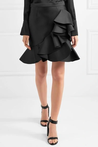 Shop Stella Mccartney Ruffled Satin Mini Skirt