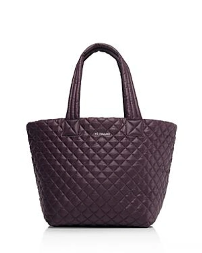 Shop Mz Wallace Medium Metro Tote In Dark Purple/silver