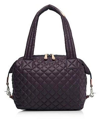 Shop Mz Wallace Medium Sutton Bag In Dark Purple/silver
