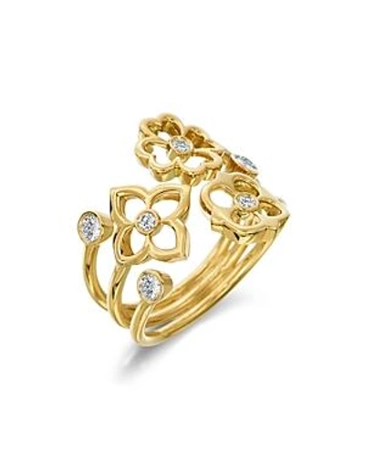 Shop Gumuchian 18k Yellow Gold Mini G Boutique Floral Diamond Ring In White/gold