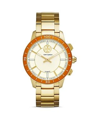 Shop Tory Burch Torytrack Collins Gold-tone Hybrid Smartwatch, 38mm In Ivory/gold