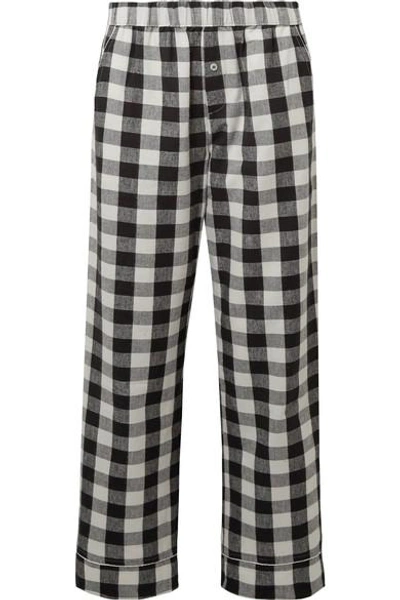 Shop Skin Lilou Checked Cotton-flannel Pajama Pants In 3