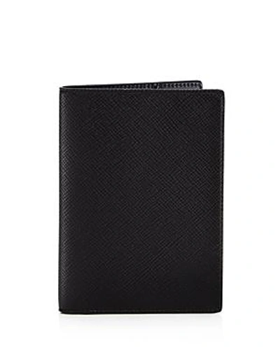 Shop Smythson Panama Leather Passport Cover In Black