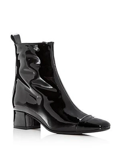Shop Carel Women's Estime Patent Leather Block Heel Booties In Black