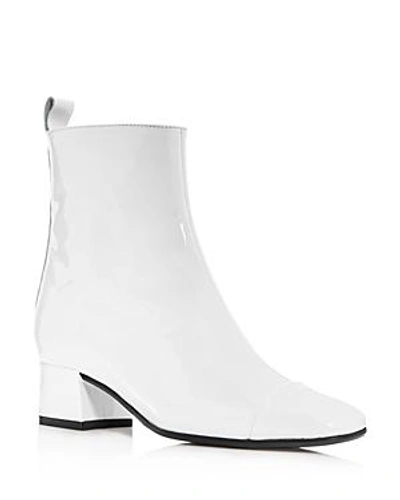 Shop Carel Women's Estime Patent Leather Block Heel Booties In White