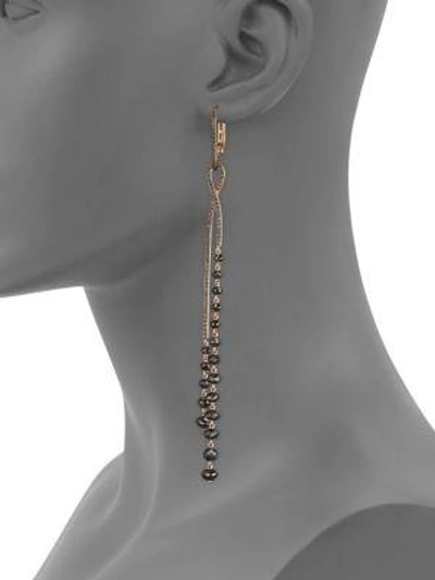 Shop Etho Maria Leyla 18k Rose Gold 11.30 Tcw Black Diamond Twist Earrings
