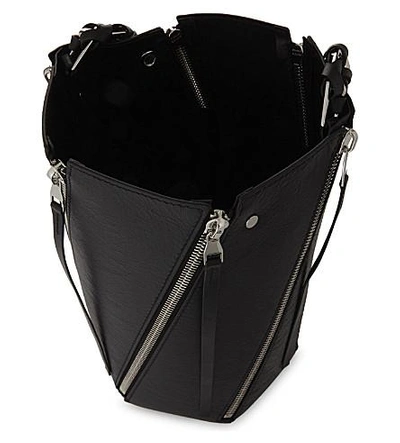 Shop Proenza Schouler Hex Medium Leather Bucket Bag In Black