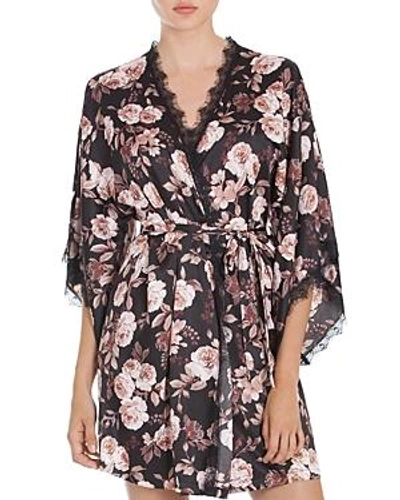 Shop Midnight Bakery Lace-trimmed Floral Kimono In Floral Print