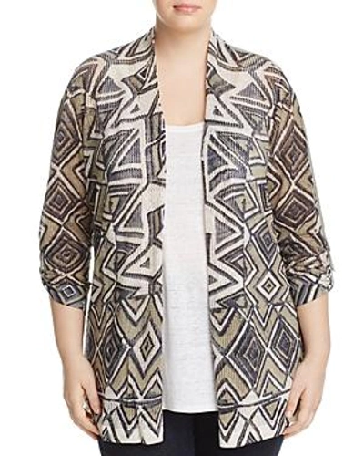 Shop Nic And Zoe Plus Mountain Dreams Waffle Knit Cardigan In Multi