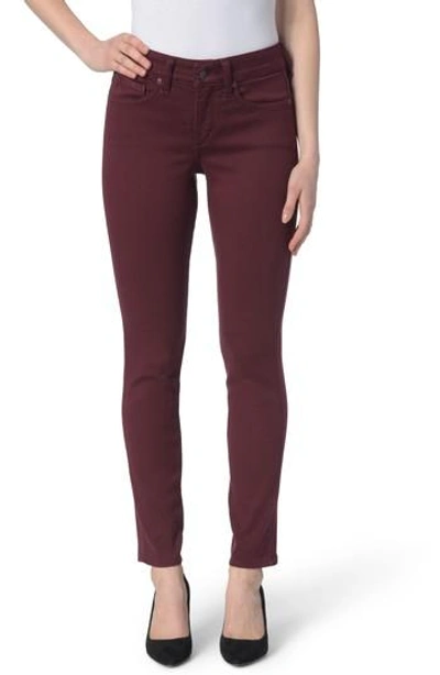 Shop Nydj Ami High Waist Colored Stretch Skinny Jeans In Deep Currant