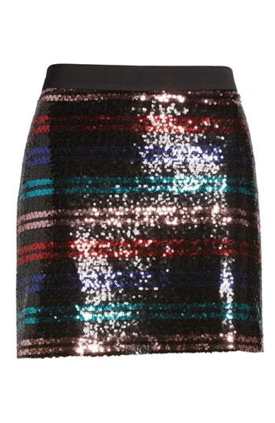Shop Devlin Ora Sequin Miniskirt In Multi