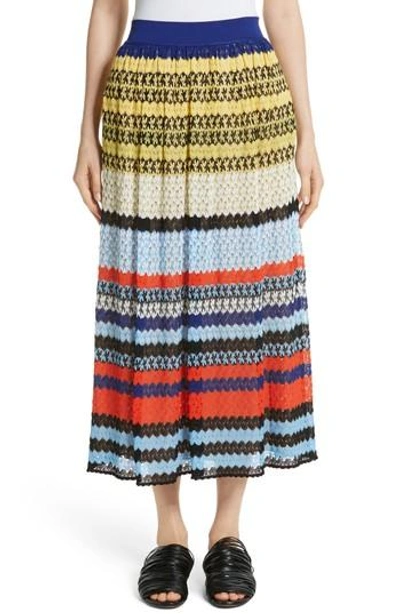 Shop Missoni Stripe Knit Midi Skirt In Multi