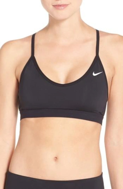 Shop Nike 'pro Indy' Dri-fit Sports Bra In Black/ White