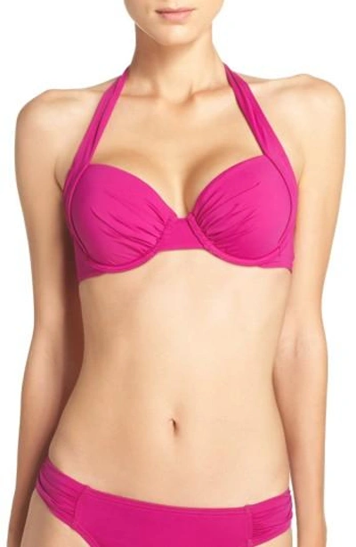 Shop Tommy Bahama Underwire Halter Bikini Top In Wild Orchid Pink
