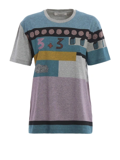 Shop Valentino Printed T-shirt In Grey