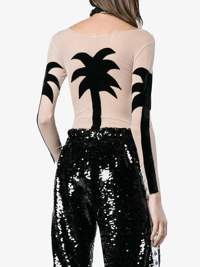 Shop Alexia Hentsch Silk Palm Tree Bodysuit In Black