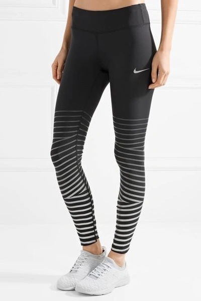 Shop Nike Power Epic Lux Metallic Striped  Dri-fit Stretch Leggings