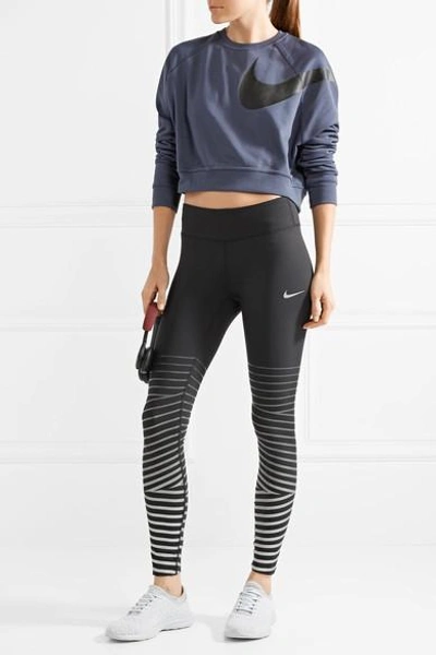 Shop Nike Power Epic Lux Metallic Striped  Dri-fit Stretch Leggings