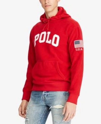 Polo Ralph Lauren Men's Graphic-print Fleece Hoodie In Ralph Red | ModeSens