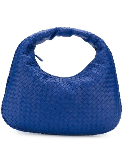 Shop Bottega Veneta Cobalt Intrecciato Nappa Medium Veneta Bag - Blue