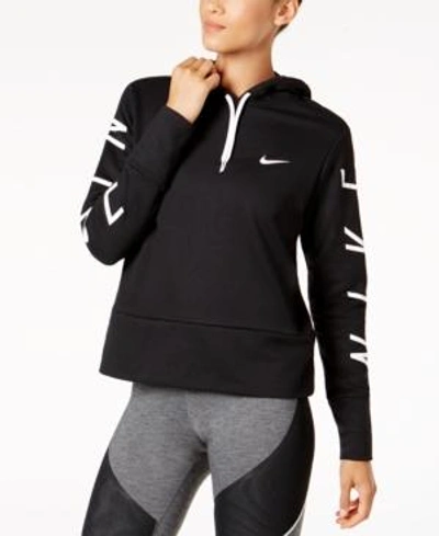 Shop Nike Dry Training Hoodie In Black/white