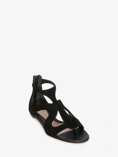 Shop Alexander Mcqueen Caged Flat Sandal In Black