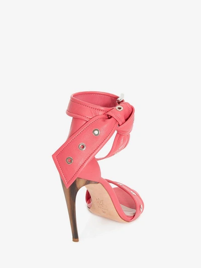 Shop Alexander Mcqueen Eyelet Bow Sandal In Lipstick Pink