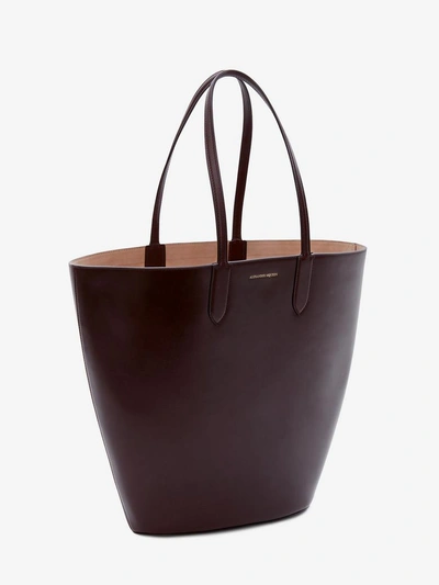 Shop Alexander Mcqueen Medium Basket Bag In Oxblood