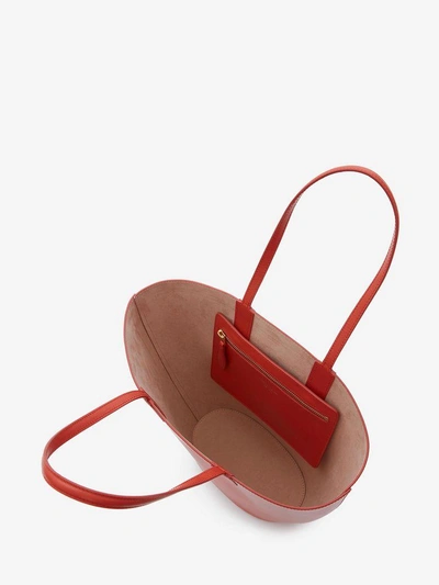 Shop Alexander Mcqueen Medium Basket Bag In Red - Flame