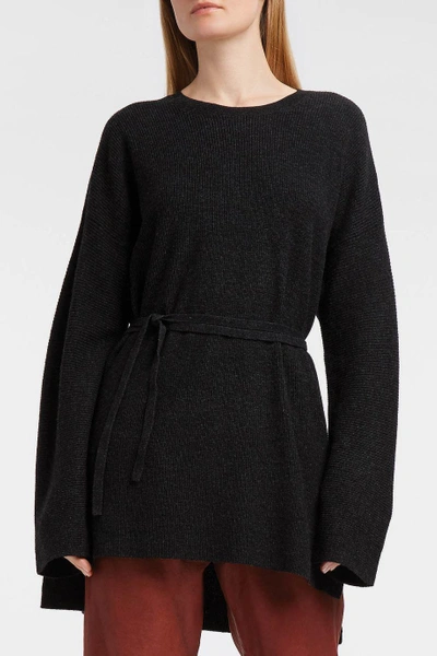 Elizabeth And James Gisella Ribbed-knit Jumper In Charcoal