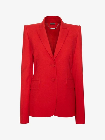Shop Alexander Mcqueen Tailored Jacket In Lust Red
