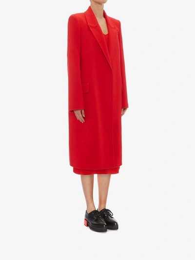 Shop Alexander Mcqueen Double-face Cashmere Coat In Lust Red