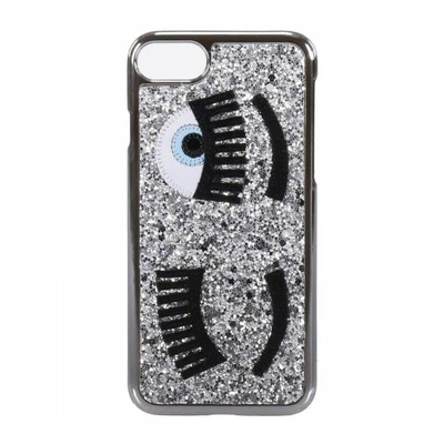 CHIARA FERRAGNI SILVER GLITTER EYE I-PHONE 6-6S-7 CASE 17AI CFCIP67010 SILVER