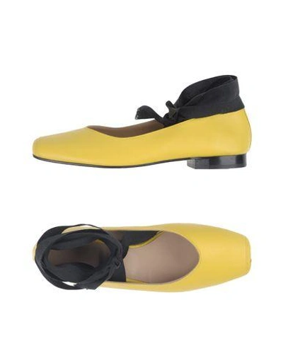 Shop Luca Valentini Ballet Flats In Yellow