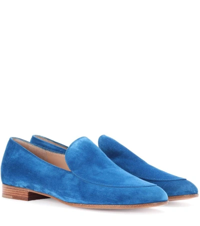 Shop Gianvito Rossi Marcel Suede Loafers In Blue