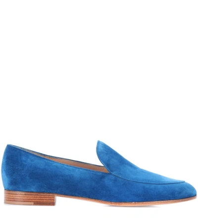 Shop Gianvito Rossi Marcel Suede Loafers In Blue