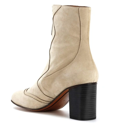 Shop Chloé Suede Ankle Boots In Beige