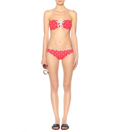 Shop Marysia Antibes Bandeau Bikini Top In Red