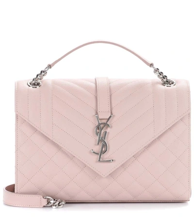 Shop Saint Laurent Medium Monogram Envelope Shoulder Bag In Pink