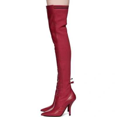 Shop Fendi Red Leather Over-the-knee Boots