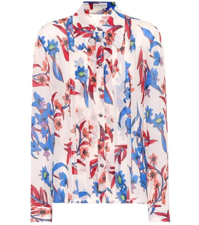 Shop Etro Floral Printed Silk Shirt