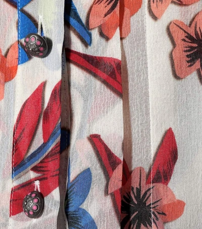 Shop Etro Floral Printed Silk Shirt