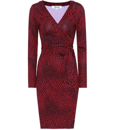 Shop Diane Von Furstenberg Polka Dotted Silk Wrap Dress In Red