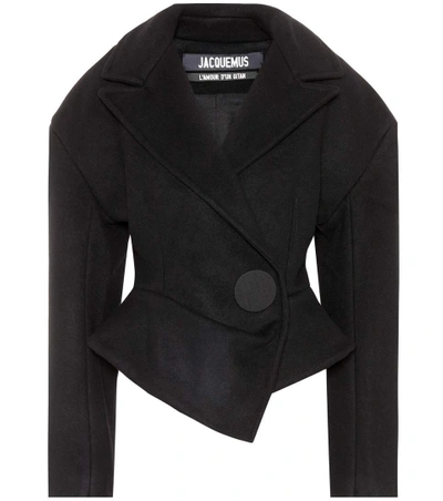 Shop Jacquemus La Veste Pierre Virgin Wool Jacket In Black
