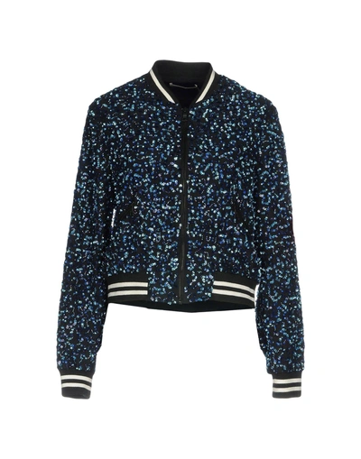 Shop Alice And Olivia Bomber In Dark Blue