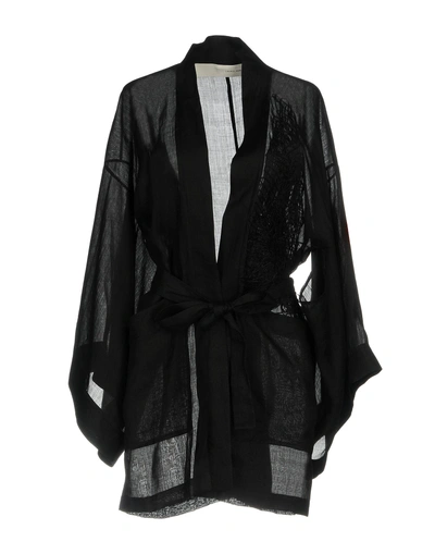 Shop Isabel Benenato Belted Coats In Black