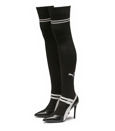 Shop Puma White Black Fenty X  Mary Jane High Heel In White/black