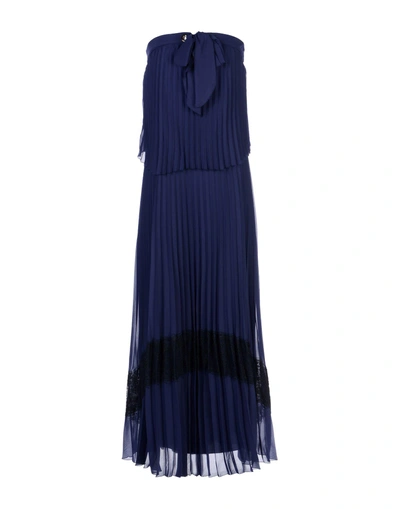 Shop Atos Lombardini Evening Dress In Dark Blue