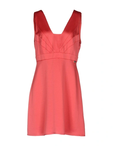 Shop Liu •jo Woman Mini Dress Coral Size 12 Viscose, Acetate In Red