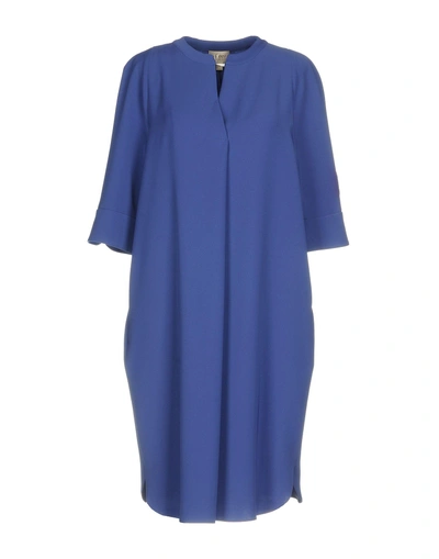 Shop Armani Collezioni Short Dress In Bright Blue